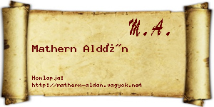 Mathern Aldán névjegykártya